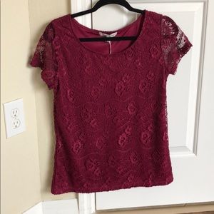 Garnet lace top